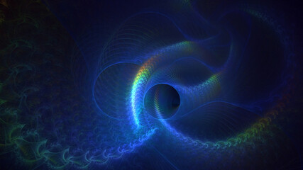 3D rendering abstract blue technology fractal background. Its not AI Generatd illustration.