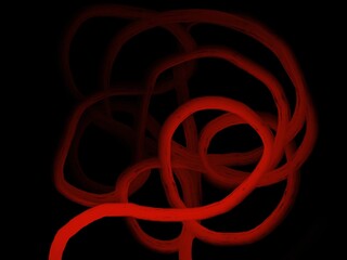 Abstract dark background with red brushstrokes forming a chaotic pattern. Perfect for websites, social media, and print projects.