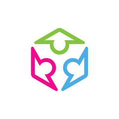 Circle people colorful diversity group logo