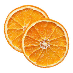 Dried orange slices on a transparent background