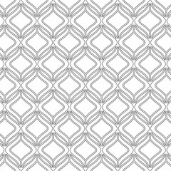 Seamless geometric pattern with interwoven wavy lines on a white background. Suitable for backgrounds, textiles or decorative elements.