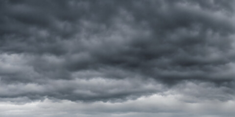 Dramatic autumn sky, stormy clouds in dark sky, vector background	