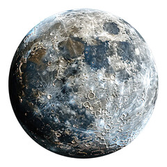 Full moon photo on transparent background