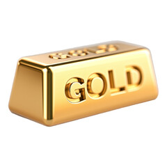 pile of gold bars with text GOLD on transparent background