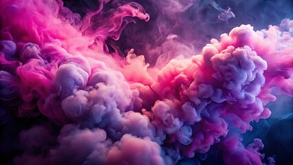 Fototapeta premium Mysterious smoke cloud in pink and purple hues creating a rich textural spread