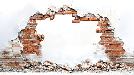 broken brick wall, transparent, PNG file