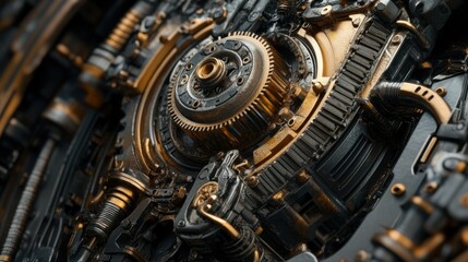 Fototapeta premium Close-up of a Steampunk Gear System