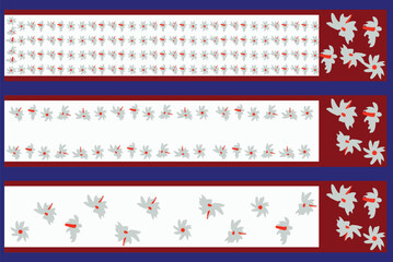 sari design, white saree red border Night-flowering jasmine