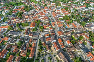 Ausblick auf die Innenstadt von Grafing im Landkreis Ebersberg in Oberbayern 