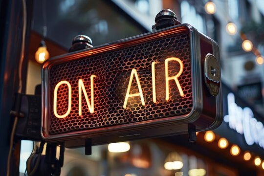 Text On air, live broadcast, delivering news, entertainment, events directly to viewers, capturing immediacy and excitement of live television with up to the minute coverage and dynamic programming