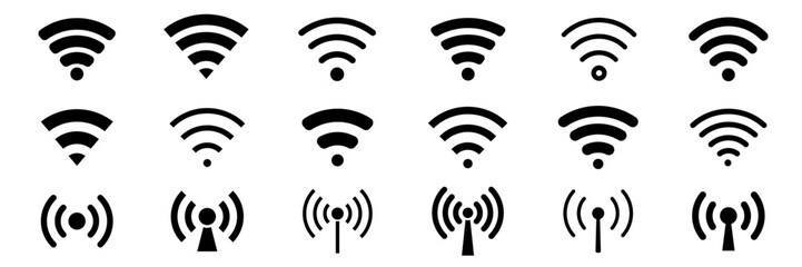 Wifi icon set. Wifi signal icon