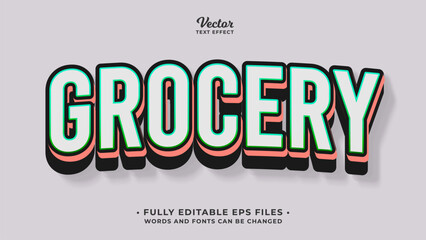 Fototapeta premium grocery text effect editable eps cc