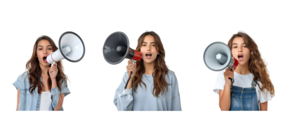 Woman with portable speaker
