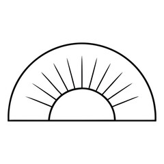 Outer Space Outline Design, Space Clipart - Sun Rising Illustration in black and white