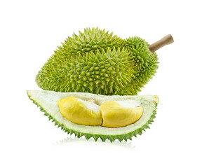 Obraz premium King of fruits, durian isolated on white background