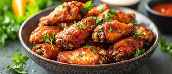 Delectable Spicy Chicken Wings Platter - Mouthwatering Appetizer