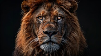 Fototapeta premium Portrait of Africa Lion Leo Looking at Camera