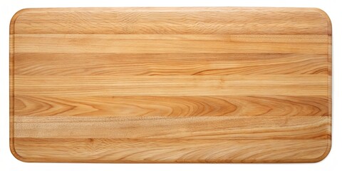 Fototapeta premium Wooden cutting board with natural wood grain texture, perfect for kitchenware backgrounds