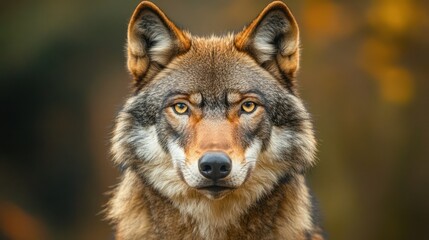 Obraz premium A Wolf's Intense Gaze in a Natural Setting