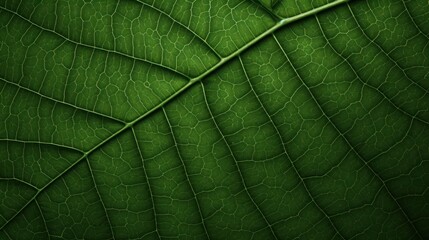 Closeup of a Green Leaf Veins