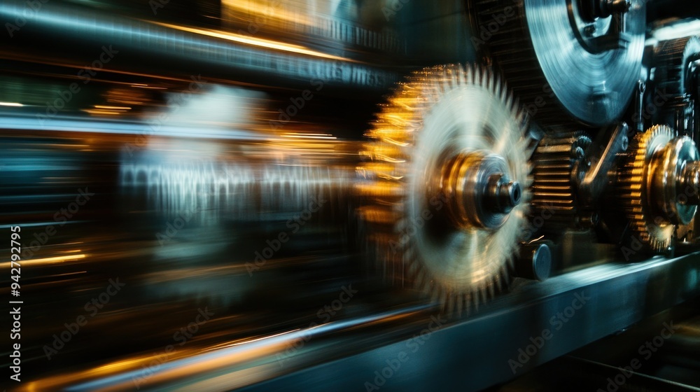 Aufkleber Close-Up of a Rotating Machine with Blurry Background