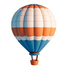 Fototapeta premium 3d rendering icon hot air balloon illustration PNG. cartoon minimal style on transparent isolated background.