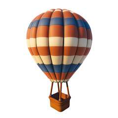 Fototapeta premium 3d rendering icon hot air balloon illustration PNG. cartoon minimal style on transparent isolated background.