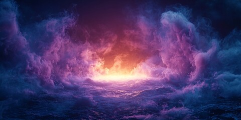 Halloween visual with dramatic smoke effect creating a spooky atmosphere, perfect for party invitations or themed decorations with copy space.