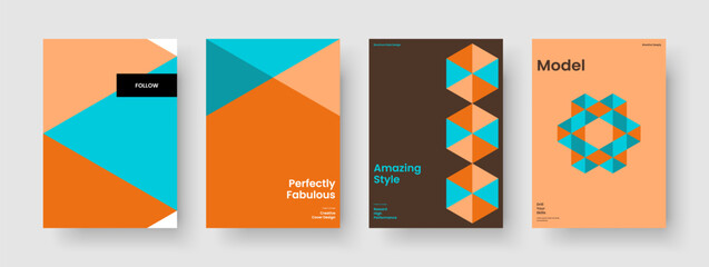 Fototapeta premium Geometric Banner Template. Isolated Business Presentation Design. Creative Flyer Layout. Book Cover. Brochure. Report. Poster. Background. Notebook. Journal. Handbill. Pamphlet. Advertising