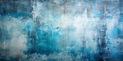 Obraz premium Textured abstract painting in shades of blue and grey with rough brushstrokes for stock photo