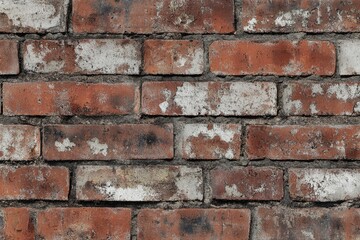Obraz premium Brick, red brick, white cement, wallpaper, texture, rough brick , ai