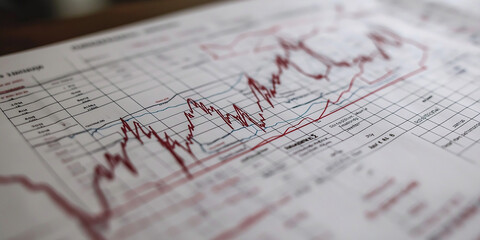 printed and annotated financial graph