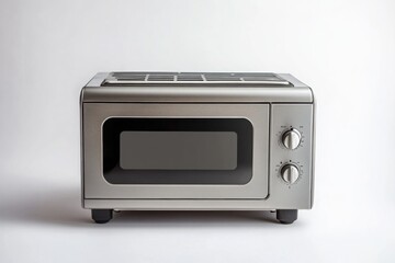 Obraz premium Compact stainless steel toaster oven on white background