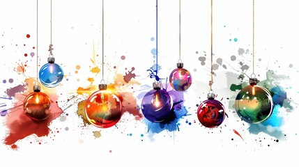 Watercolor Christmas Ornaments