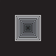 Squares optical illusion on black background