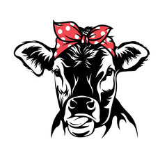 Cow | Dairy Cow  | Domestic Animal | Farm Animal | Livestock | Farm Owner | Farm Cow | Cow's Milk | Original Illustration | Vector and Clipart | Cutfile and Stencil