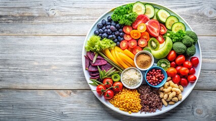 A plate filled with a variety of colorful and healthy foods