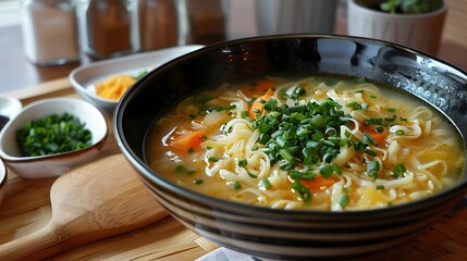 Spiced soup and homemade noodles