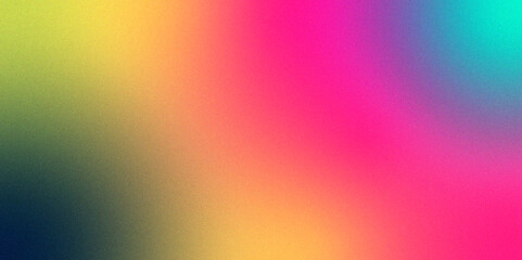 Obraz premium Abstract blurred gradient background in bright colors. flat background gradient orange, pink blue, backdrop or background. abstract glowing grainy gradient noise texture poster header banner design 