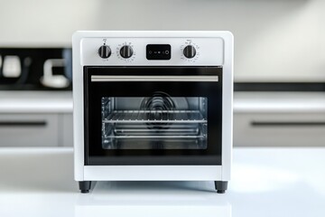 Obraz premium Modern White Oven on a Kitchen Counter