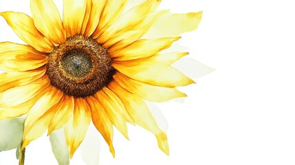 Obraz premium A vibrant sunflower with bright yellow petals and a textured center, symbolizing warmth and positive energy in nature.