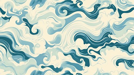 Fototapeta premium Abstract Swirling Pattern in Blue and White