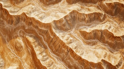 Aerial View of Eroded Sand Dunes in a Desert Landscape