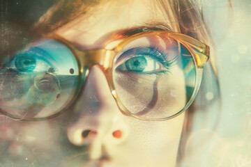 A close-up shot of someone wearing glasses, suitable for use in educational or professional settings