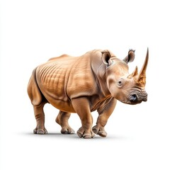 Obraz premium Angry rhinoceros isolated on white background