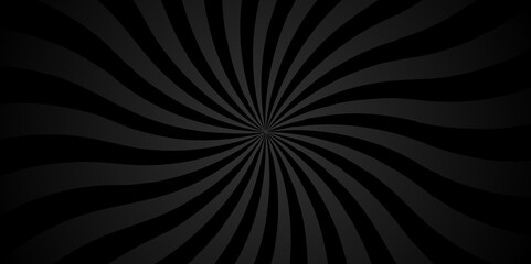 Vector Minimal sunrise radiate striped geometric circle light black sunburst ray vector backdrop texture background. dark black retro poster shine spiral template design.	
