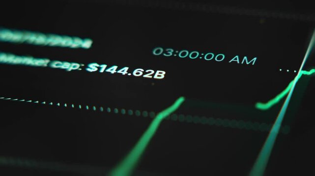 Market capital share analysis in graph, cryptocurrency concept