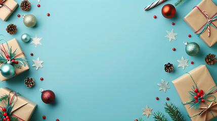 Fototapeta premium christmas and new year holiday background with space for text