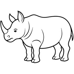 Naklejka premium rhino cartoon isolated on white