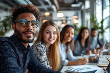 Fototapeta premium Diverse Business Team in Modern Office created with Generative AI